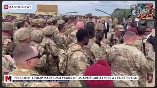 Trump Celebrating 250 years of the US Army at fort Bragg