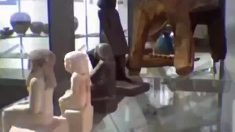 Surveillance cameras captured a statue of Osiris,that rotates 180 degrees on its own.