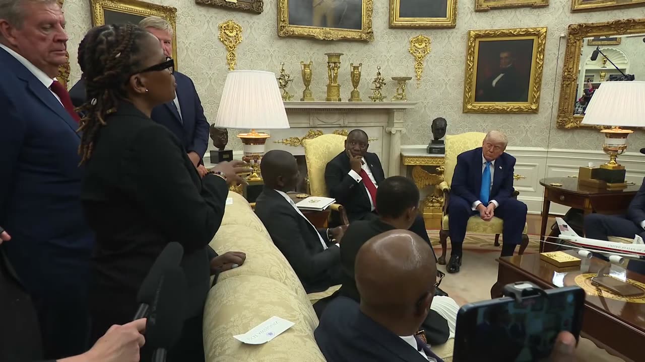 President Trump Participates in a Bilateral Meeting with the President of South Africa