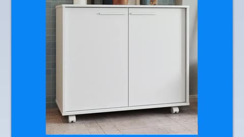 Armário Multiuso 2 Portas com Rodízios Branco Bs 62 - Brv