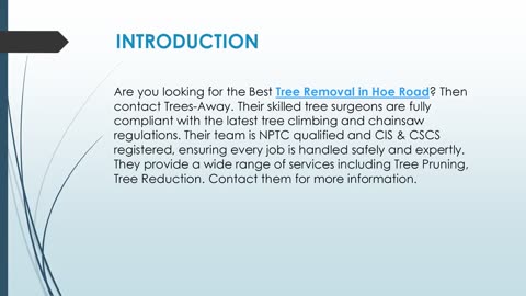 Best Tree Removal in Hoe Road
