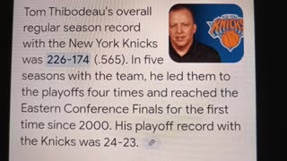 Knicks sack thibs