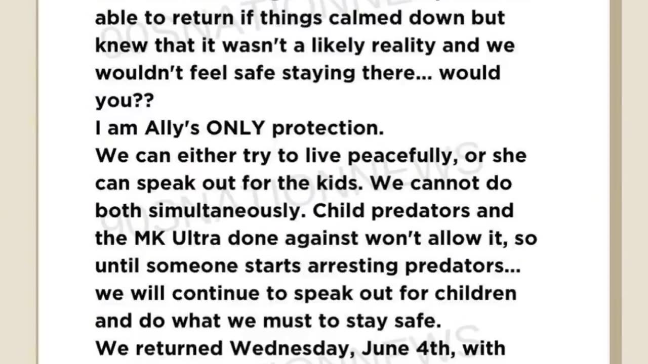 STATEMENT FROM ALLY & SHELLY CARTER 6-11-25