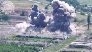 Ukrainian Su27 Dropping GBU-62 Guided Bombs On Russian Outpost in the North