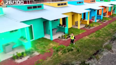 Mr beast bulit 100 houses 😱😵 and gave them away |like and follow🫶to people as shelter 🥳