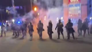 Violent protests Protests in Atlanta continue as scumbags shoot fireworks at police officers.