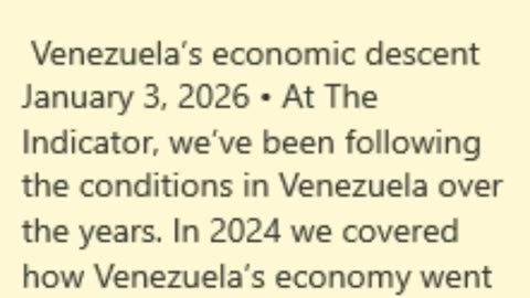 Venezuela’s economic descent