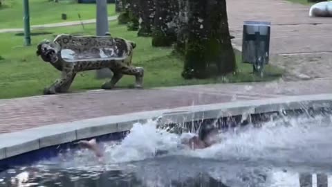 Girl funny video in water