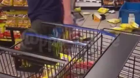 Women destroys store