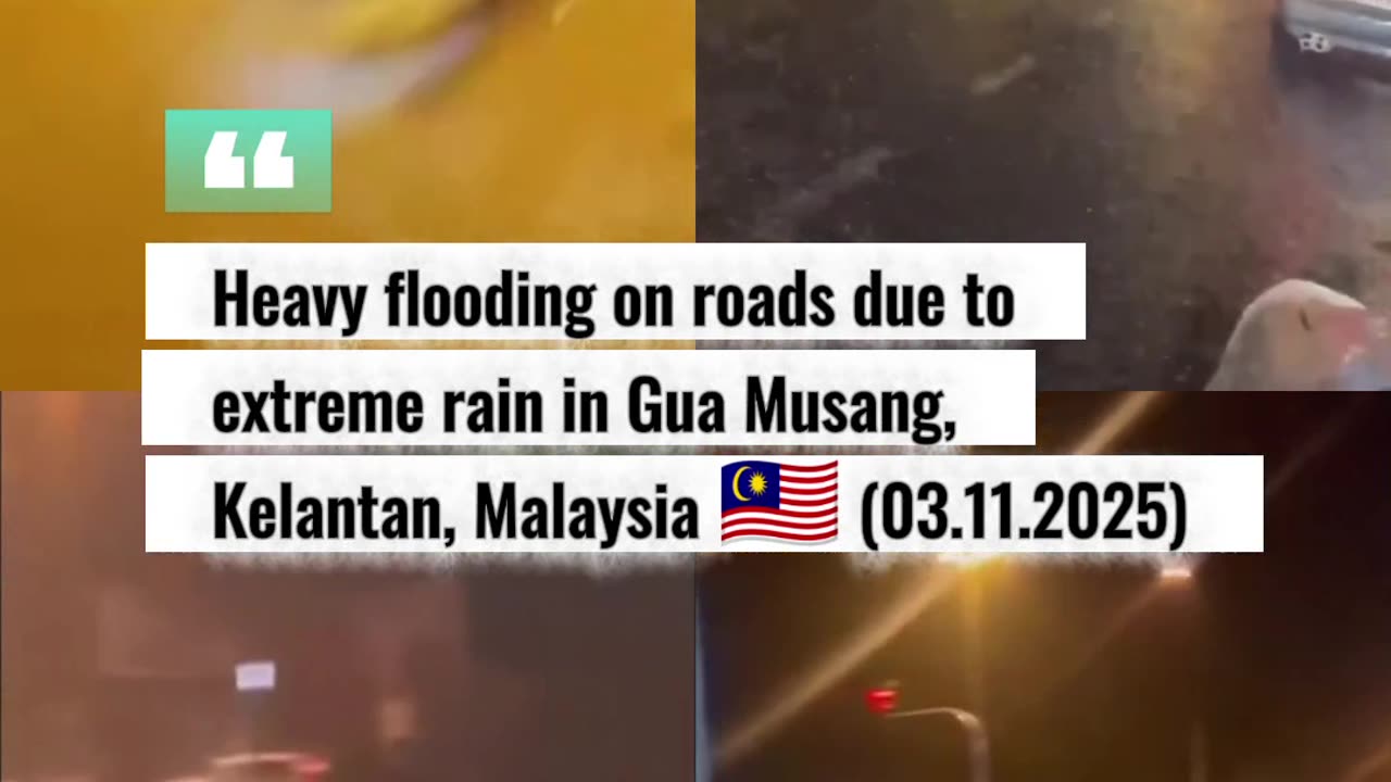 Heavy flooding on roads due to extreme rain in Gua Musang, Kelantan, Malaysia 🇲🇾 (03.11.2025)