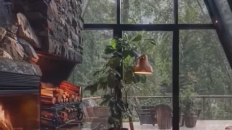 Warm and Inviting Stone Fireplace Living Room.