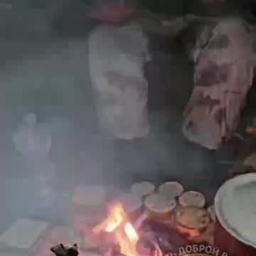 Russian Soldier Tells a North Korean to Extinguish a Campfire to Prevent a Drone Attack