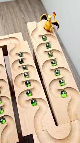 wooden tracks...Marble run ASMR