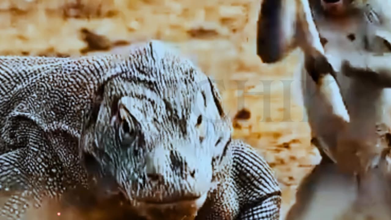 Epic Battle: Monkey Defends Zebra Against Komodo Attack