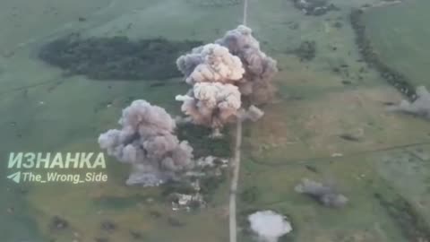 Russian bombing of Ukrainian positions