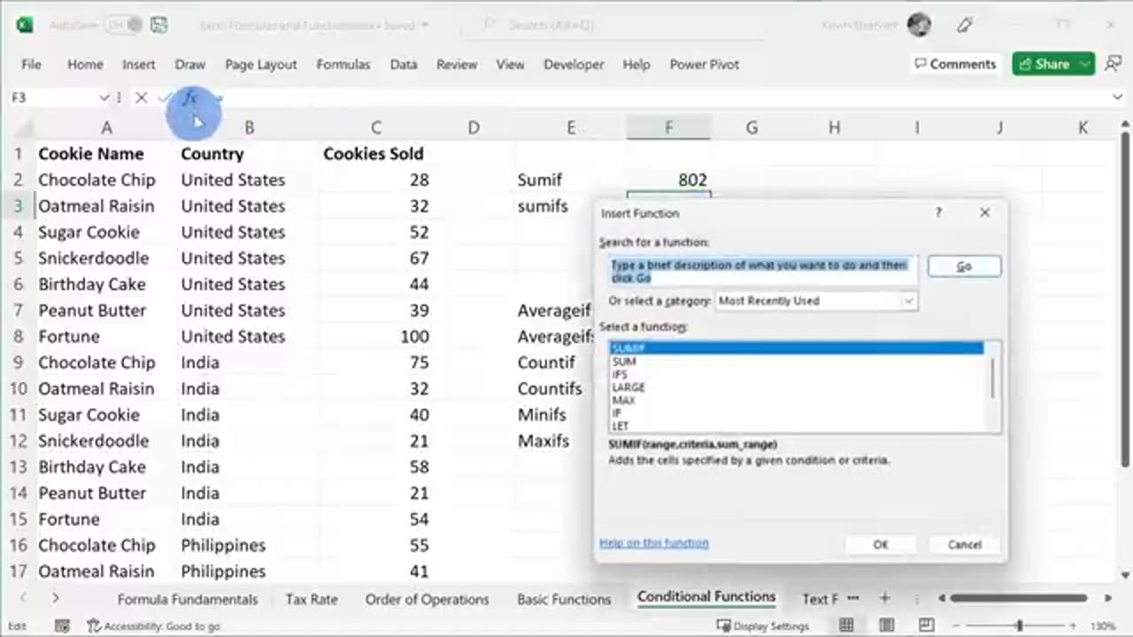 Excel formulas and functions full course