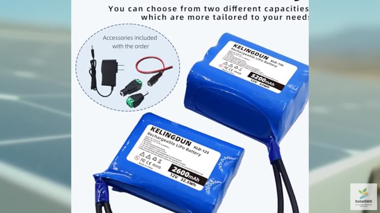 kelingdun 12V 2600mAh Rechargeable Lithium-ion Battery Pack for 12V Devices（CCTV