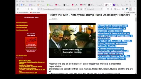 Friday the 13th - Netanyahu-Trump Fulfill Doomsday Prophecy