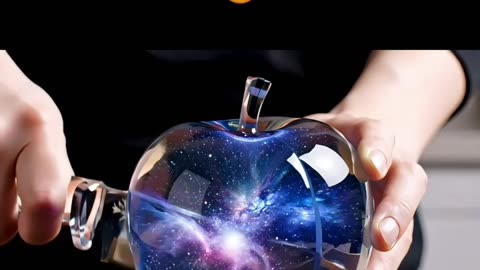 Cutting Glass Galaxy Fruit Insanely Satisfying ASMR 🥝🍎🍋