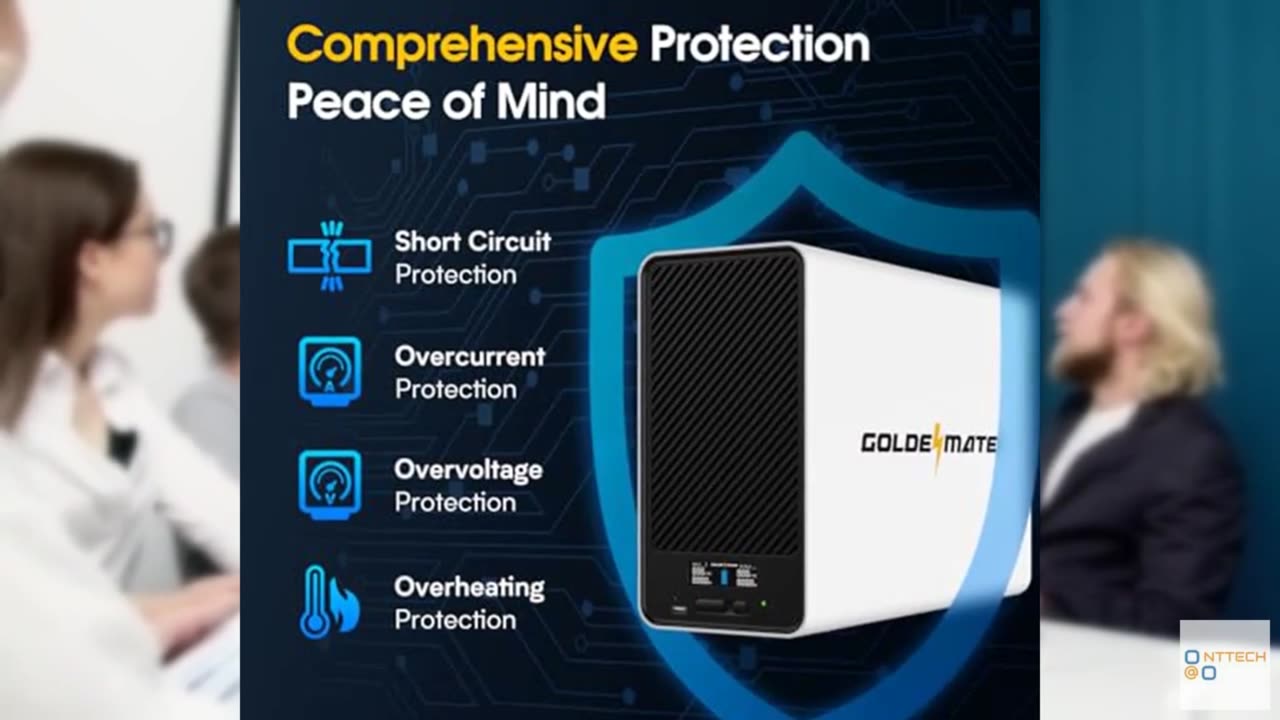 GOLDENMATE 1500VA/1000W Lithium UPS Battery Backup and Surge Protector, Backup B