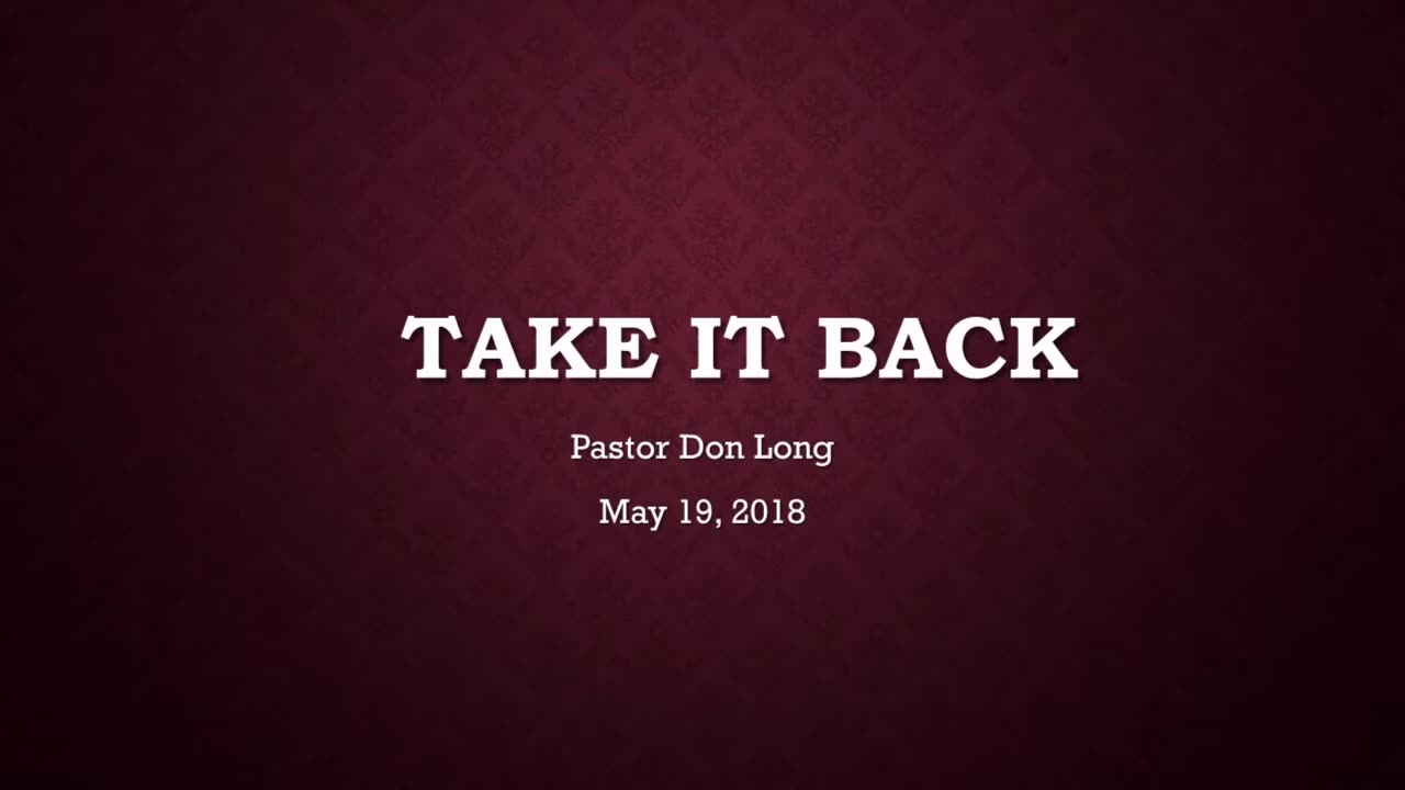 Take It Back (May 19, 2018)