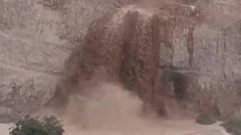 Flash flood in the Judean Desert, Qumran Falls, Israel