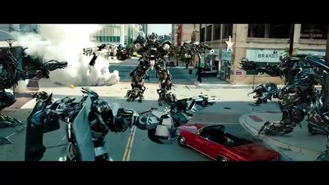 Transformers Dark of the Moon - Freeway Car Chase Scene, Only Action.