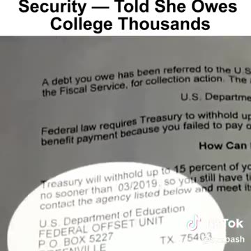 Woman denied social security, told she owes 250,000 in college debt