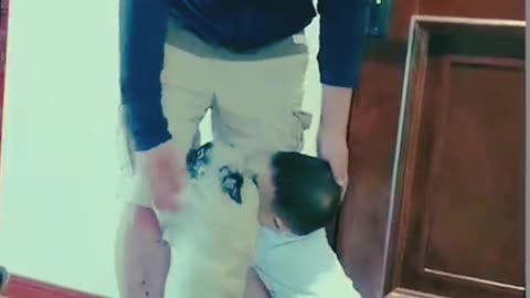 Funny babies play with dogs ❤️