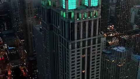 Chicago At Night Drone View | Stunning USA City Lights #chicago #shorts