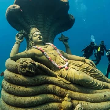 Anantashayana Awakens- Vishnu’s Sacred Sleep Beneath the Sea At sunrise