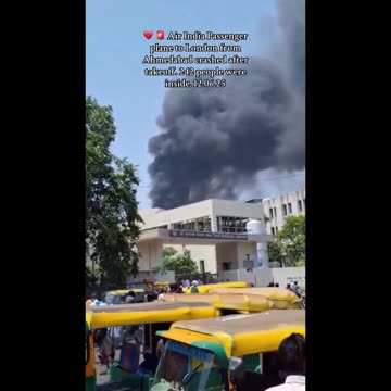 Moment Air India flight to London carrying 242 people crashes into residential area