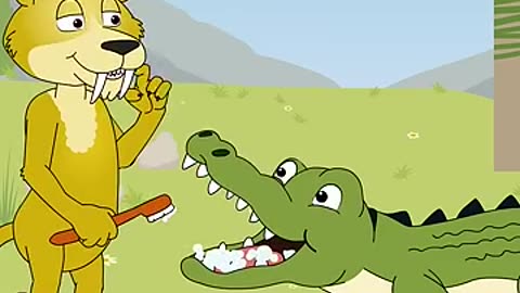 🐯🪥 Shere Khan Brushes the Crocodile’s Teeth