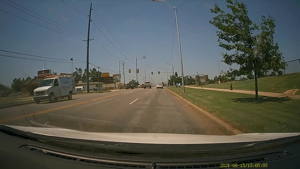 Stopped at a green light