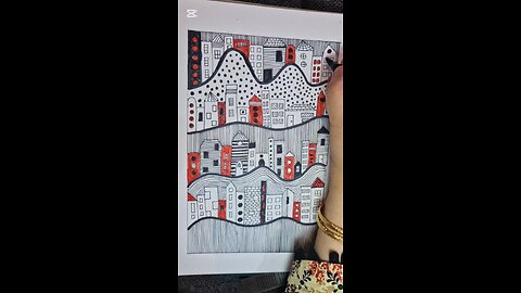 small town doodle artwork..