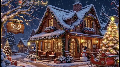 2026: Warm Christmas Jazz Music Christmas Night Ambience With Gentle Snowfall Relaxing Jazz.