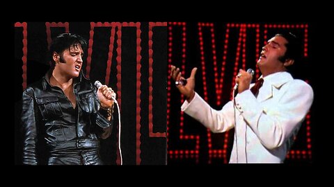 Elvis Presley 'If I Can Dream' Black Leather & White Suit Combo Tribute.