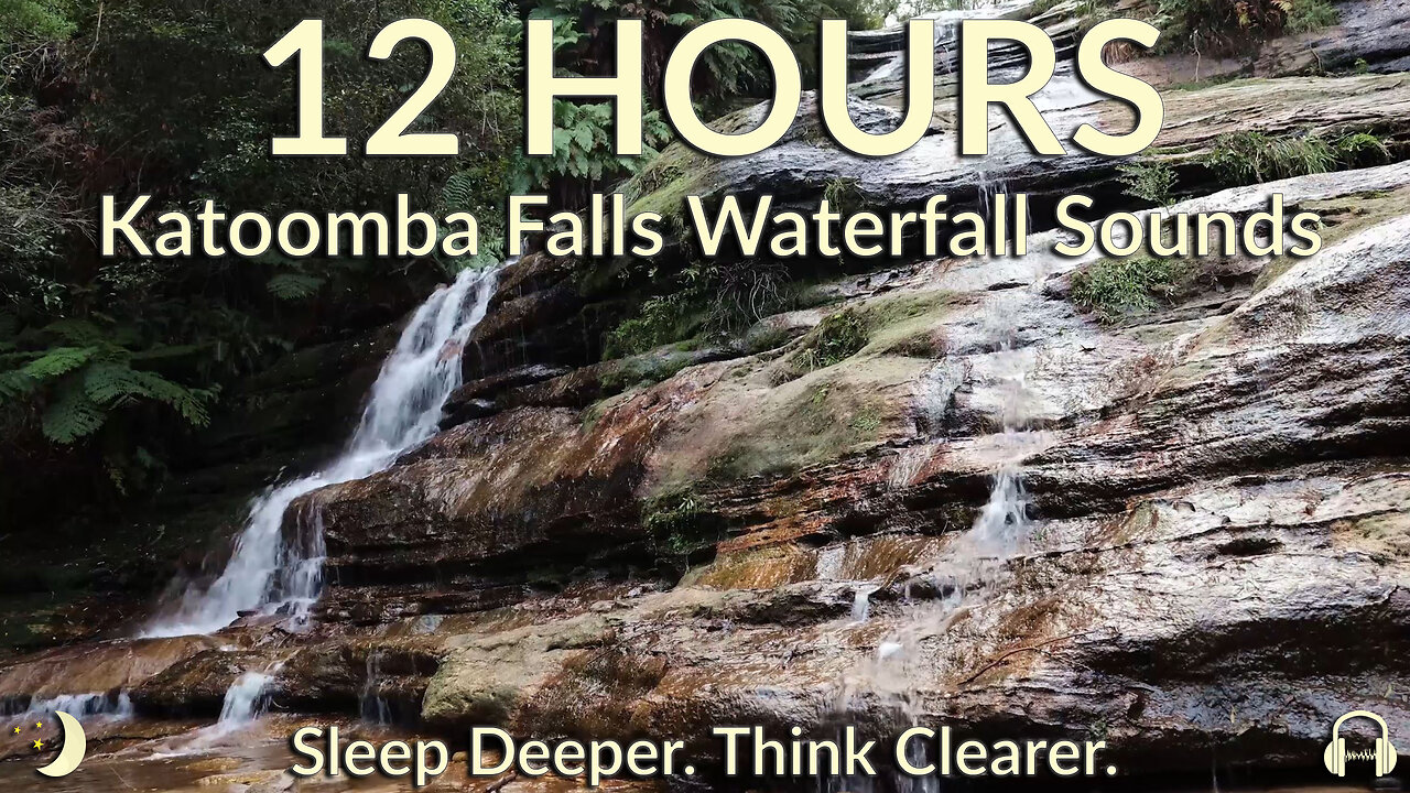 🌿 Katoomba Falls Top Waterfall Sounds for Sleep & Relaxation | 12 Hours of Nature Ambience