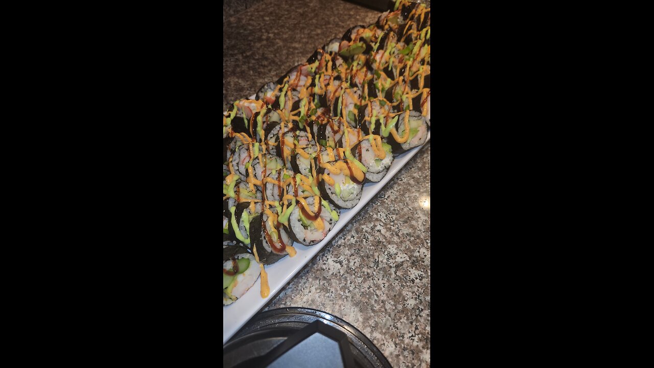 making sushi and steaks for the family