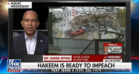 Rep Hakeem Jeffries Calls To IMPEACH Trump Over Ballroom Construction