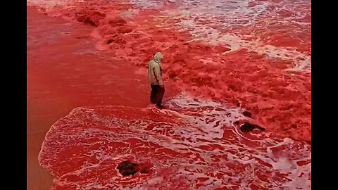 ‘BLOOD RAIN’ TURNS IRANS BEACH AND WATERS BLOOD RED BEFORE PASSOVER AND BLOOD MOON: HEAVY TIMES