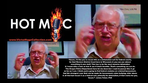 Jim Fetzer Caught On Hot Mic Conspiring To Kill Free Speech Press Using Oregon Police Criminal Claim