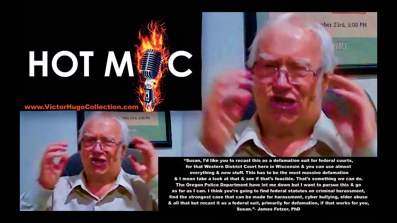 Jim Fetzer Caught On Hot Mic Conspiring To Kill Free Speech Press Using Oregon Police Criminal Claim