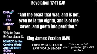 Revelation 17:11 KJV and the beast that was, and is not, even he is the eighth Nimrod Antichrist