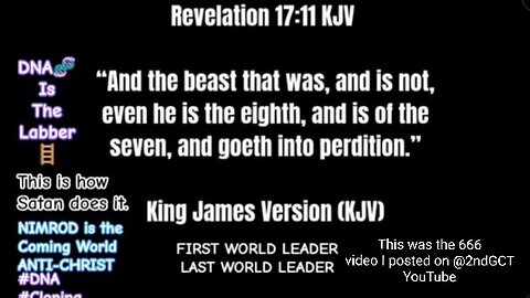 Revelation 17:11 KJV and the beast that was, and is not, even he is the eighth Nimrod Antichrist
