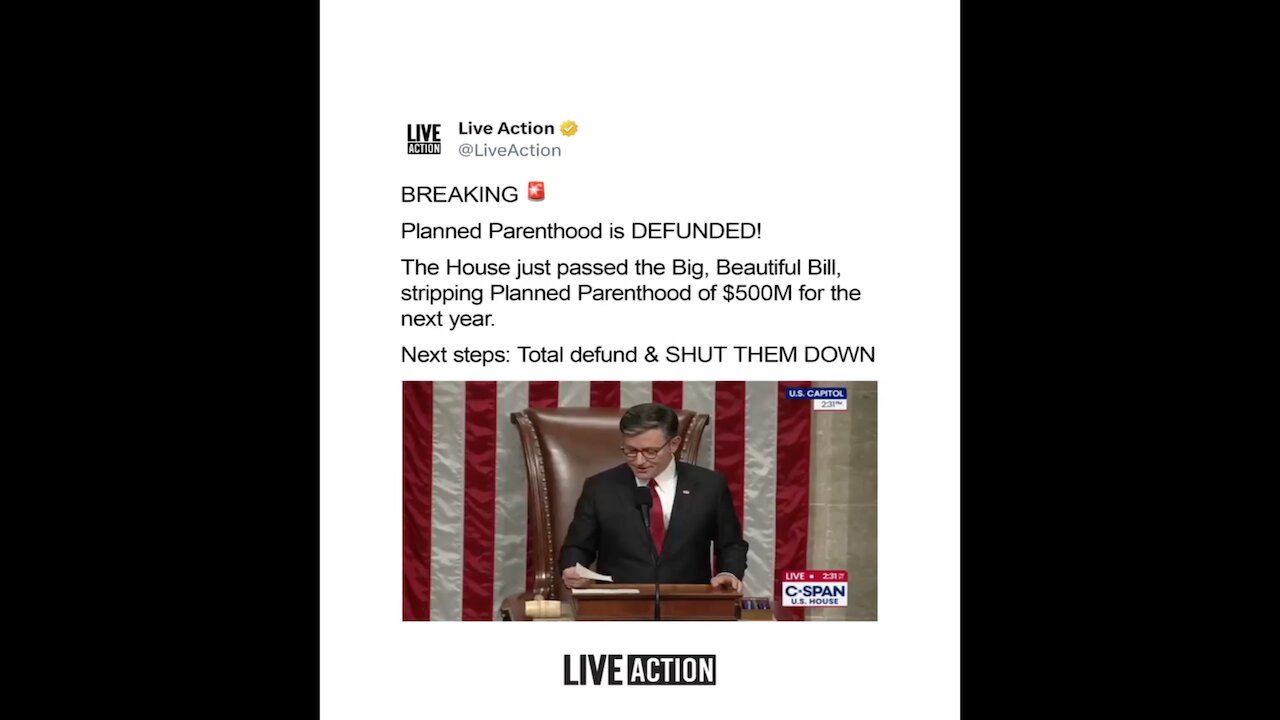 BREAKING- Planned Parenthood is defunded
