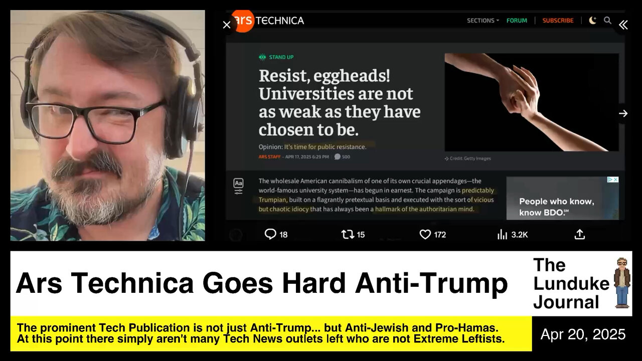 Ars Technica Goes Hard Anti-Trump