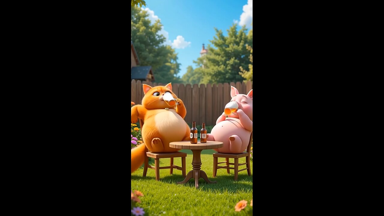 Ai animation Cartoon Chaos: Ai Cat vs Pig 🐷😹. #3danimation #pets #cat #shorts