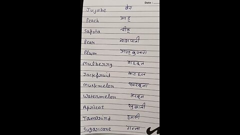 all name of fruits in English with hindi meanings # Manglagarg