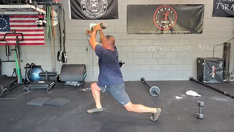 Dumbbell Rotational Lunge Top Shelf